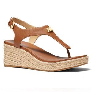 Laney Saffiano Leather Espadrille Wedge Sandal